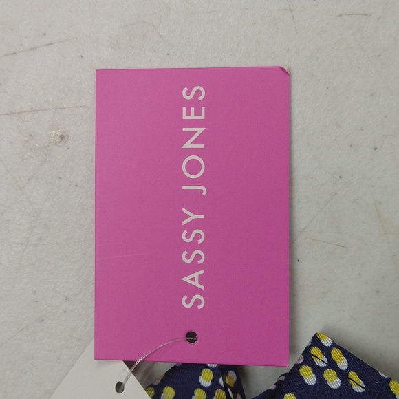 NEW! Sassy Jones Printed Wrap Topper Robe with Belt, Yellow & Blue - Picture 13 of 16